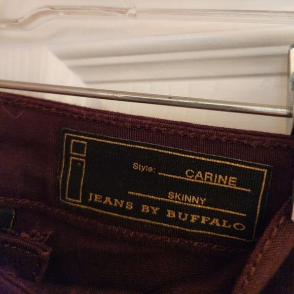 I Jeans by Buffalo Skinny Denim Jeans Womens Size 29 (8) Burgundy Maroon NEW - Picture 5 of 7